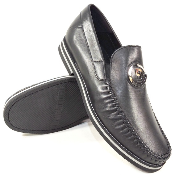 BALDININI 🇮🇹 MEN'S BLACK SOFT LEATHER COMFORT SUMMER LOAFERS - Picture 7 of 8